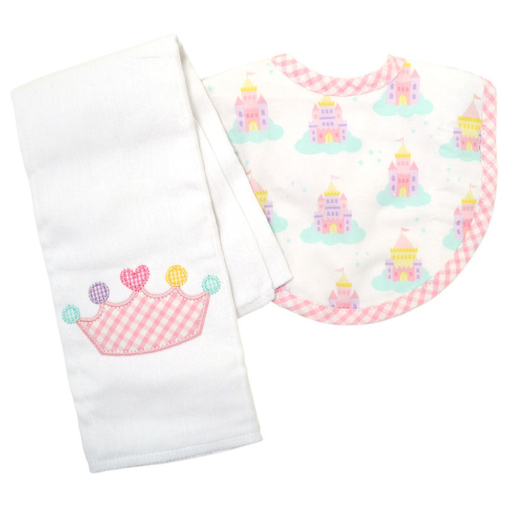 Boxed Burp/Bib Set Princess