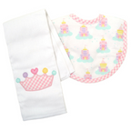 Boxed Burp/Bib Set Princess