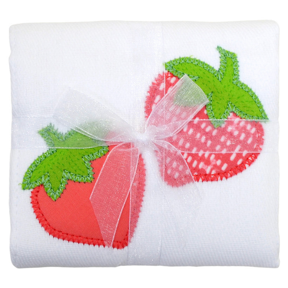 Single Burp Cloth Strawberry