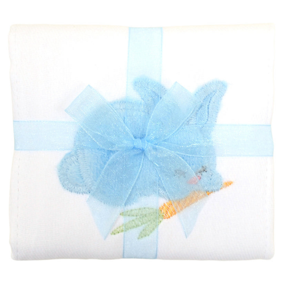 Single Burp Cloth Blue Bunny