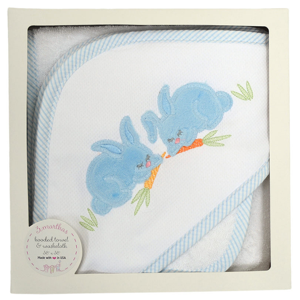 Boxed Towel Blue Bunny