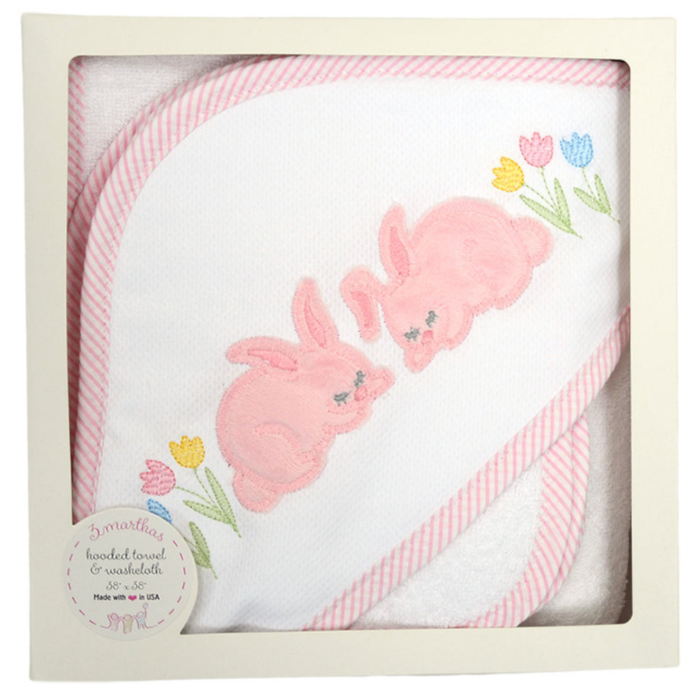 Boxed Towel Pink Bunny