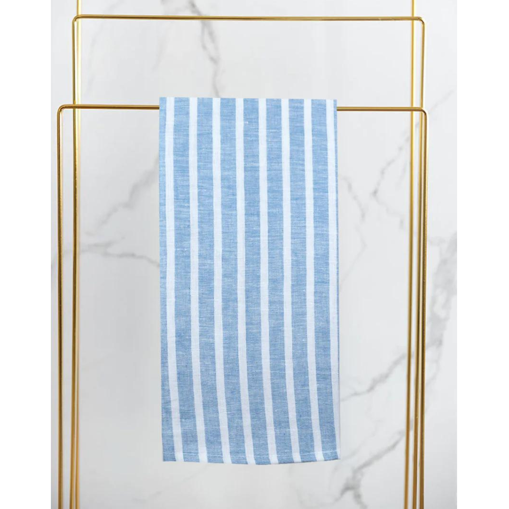 Tea Towel Blue - Blue/White Stripes