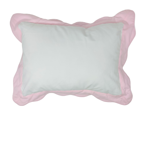 2 Tone Wave Pillow - White/Pink