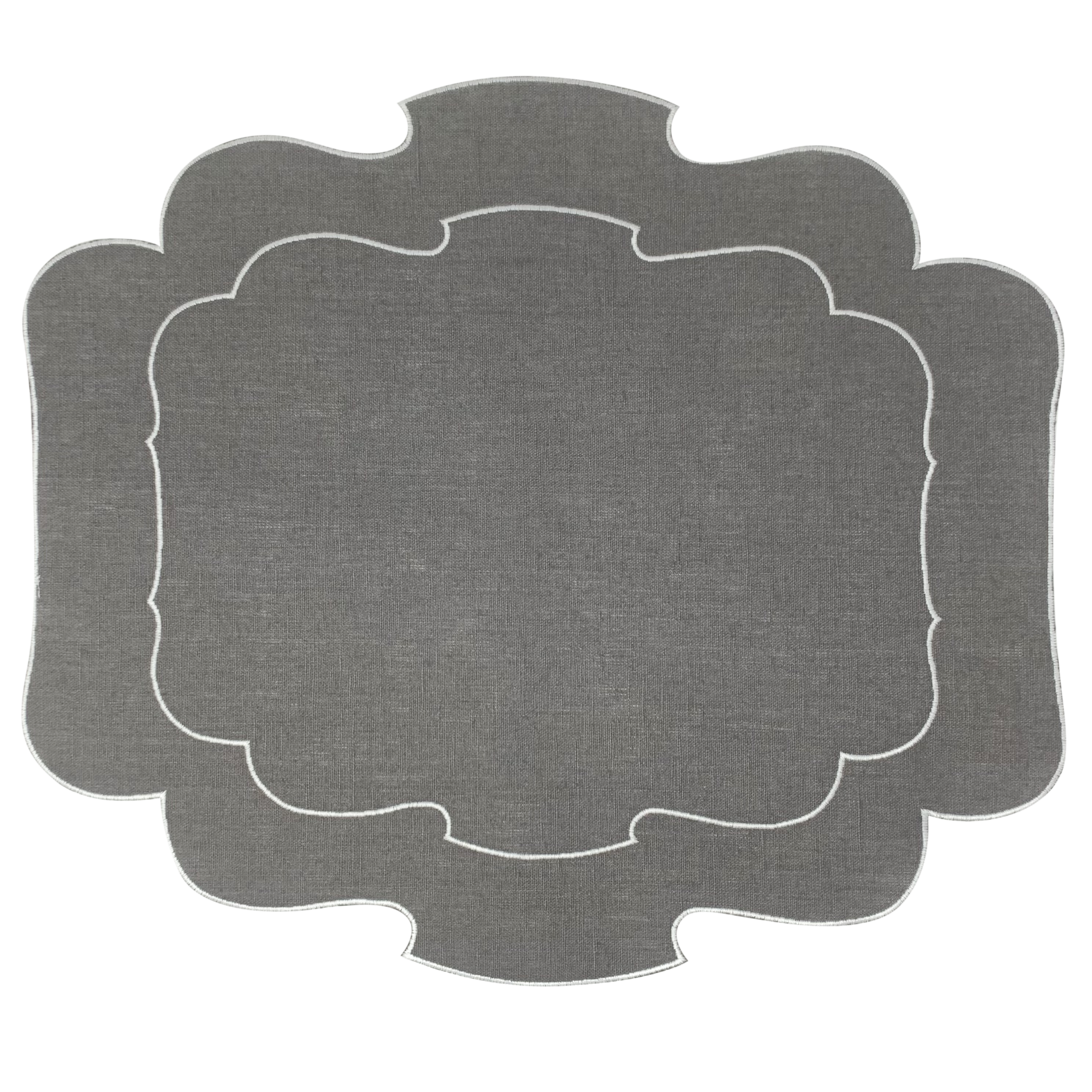 Set of 6 Placemat Par 800 - Charcoal/White