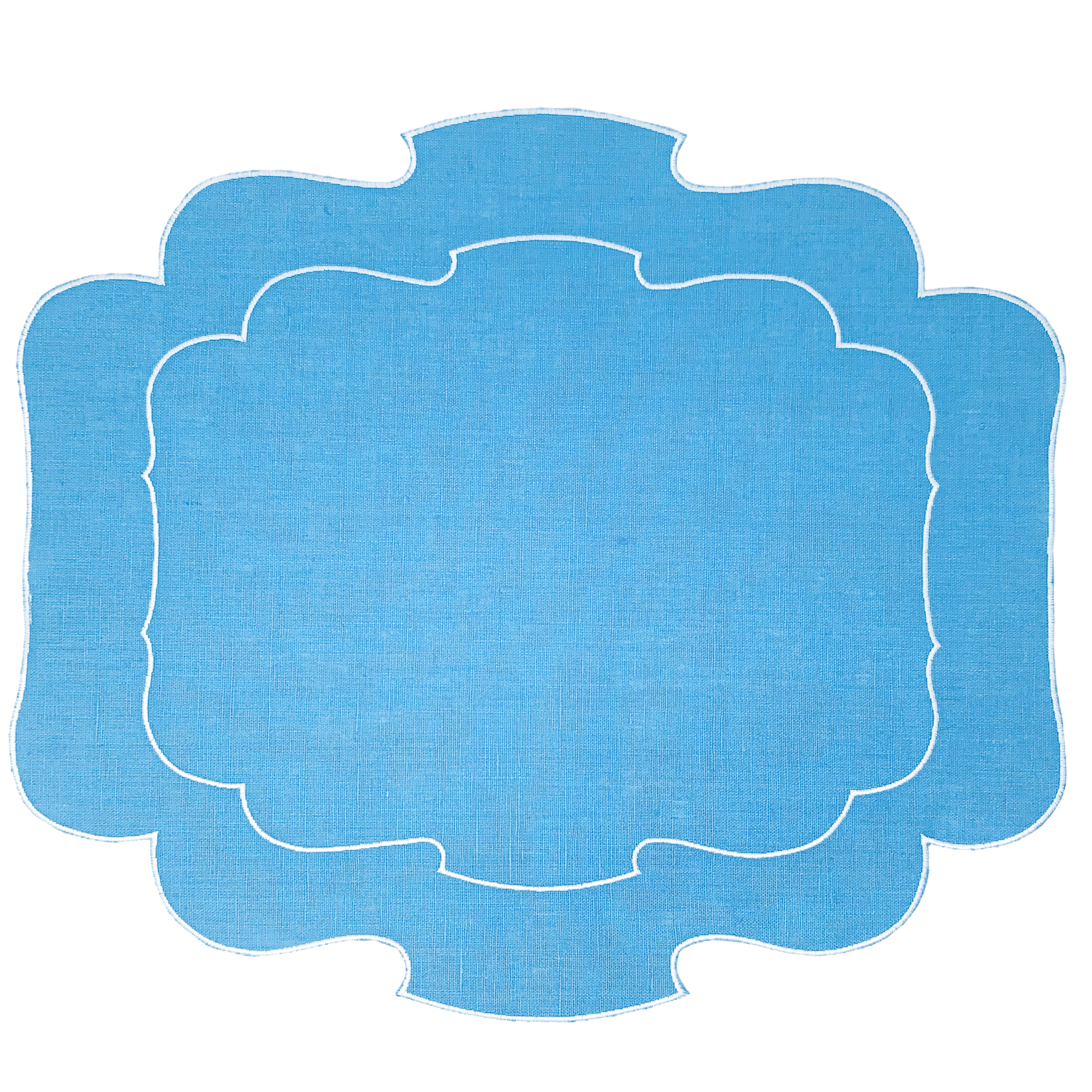 Set of 6 Placemat Par 800 - Turquoise/White