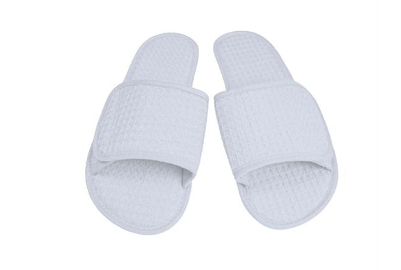 Waffle  Weave Slippers - White