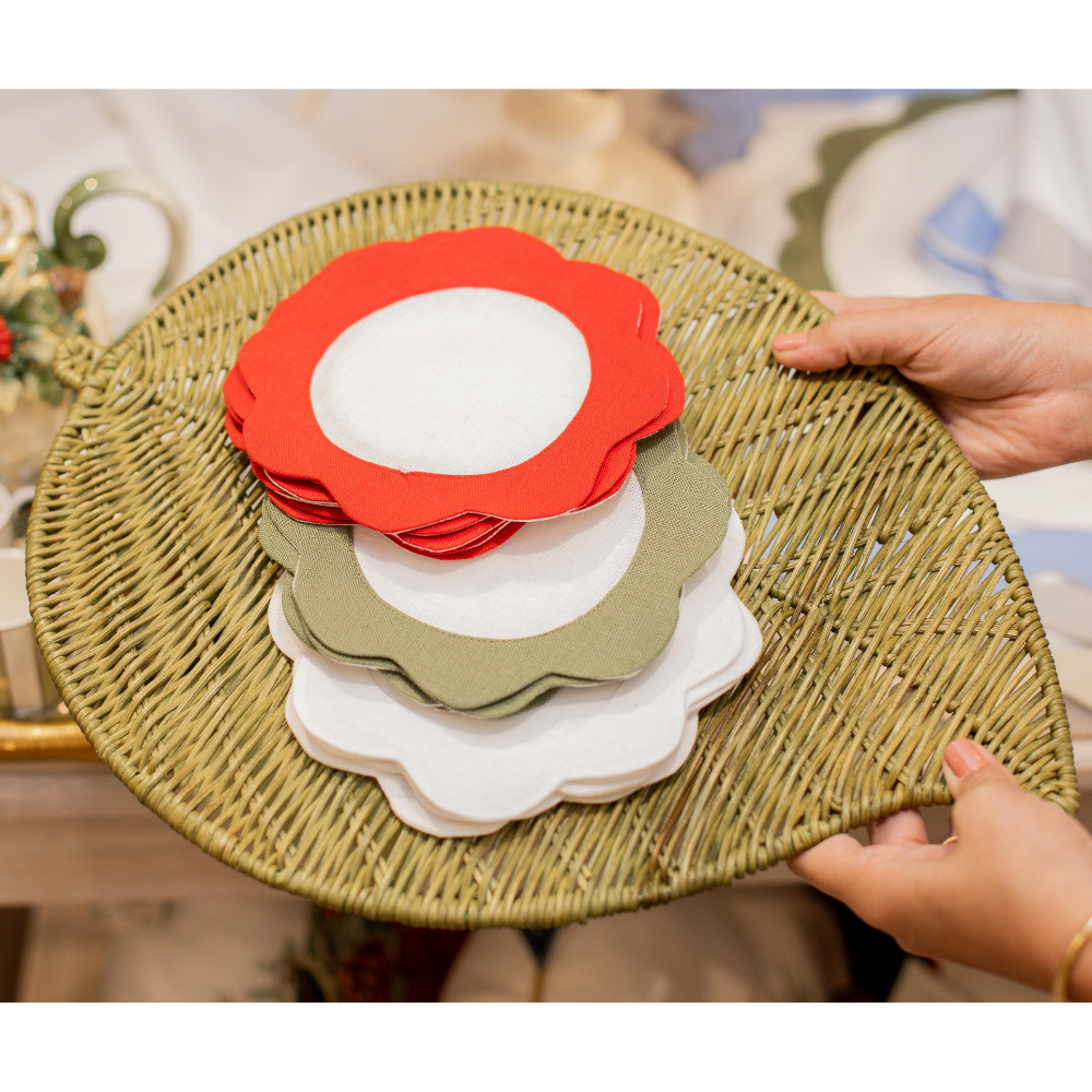 Set Of 6 Round Cocktail Napkin Sunflower