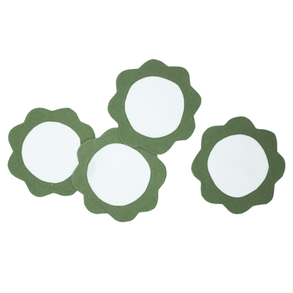 Set Of 6 Round Cocktail Napkin Sunflower