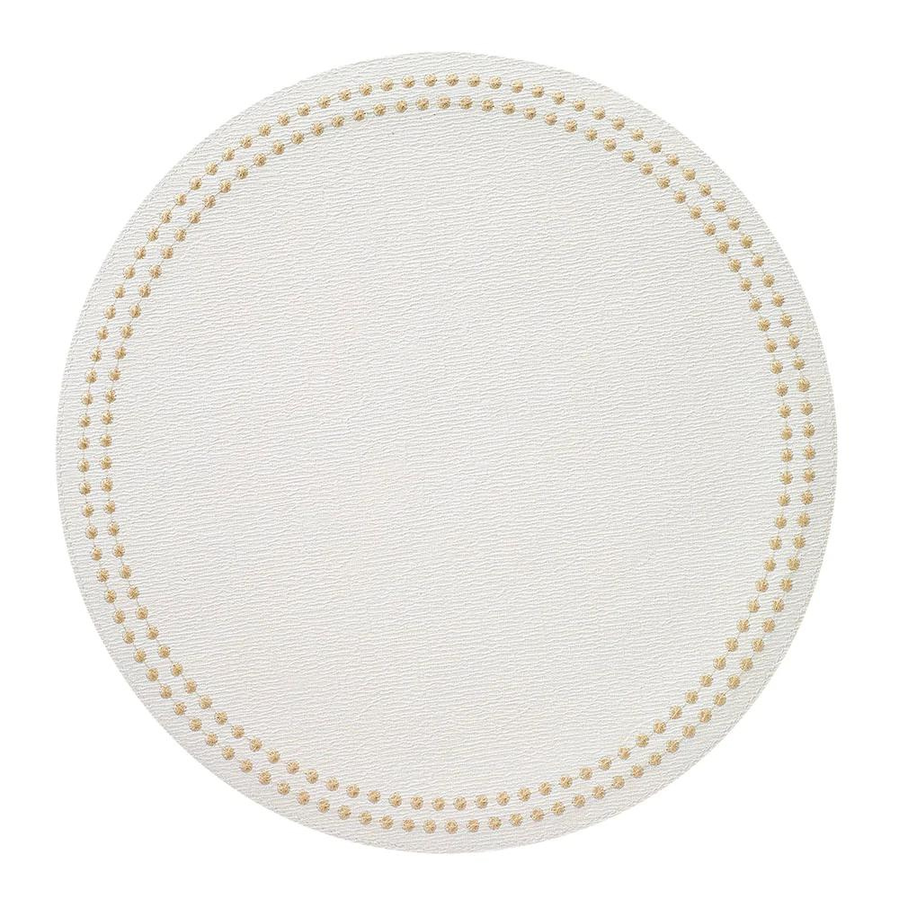 Pearl Placemat Set of 4 - White/Gold