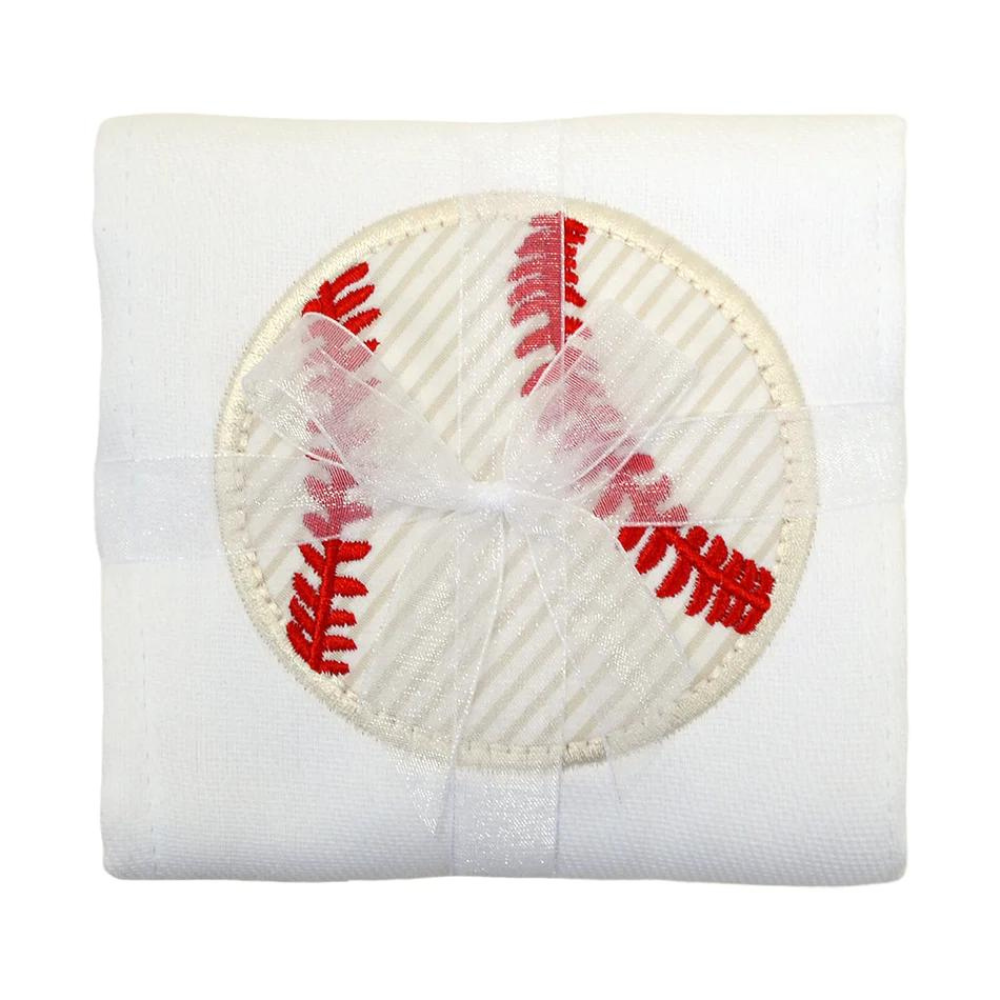 Single Burp Cloth Baseball
