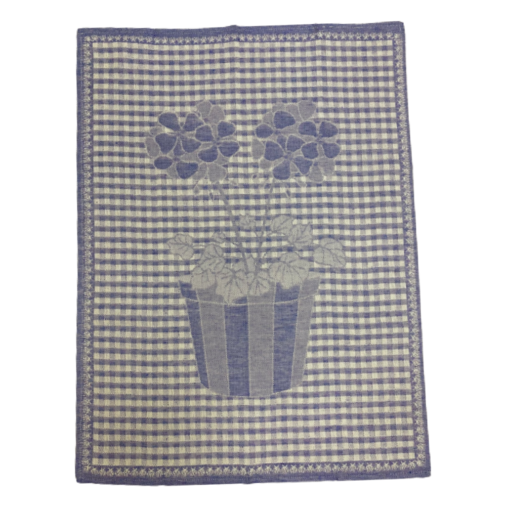 Geranium Tea Towel - Indigo
