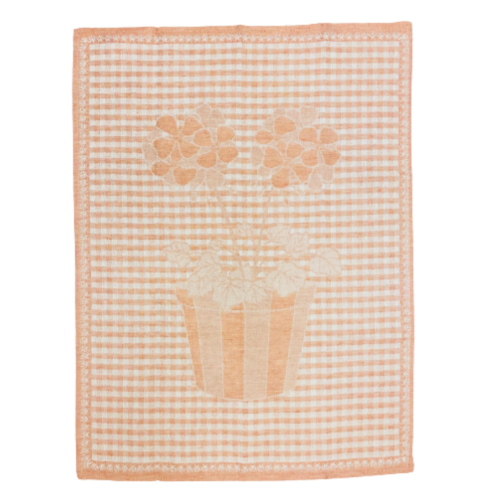 Geranium Tea Towel - Orange