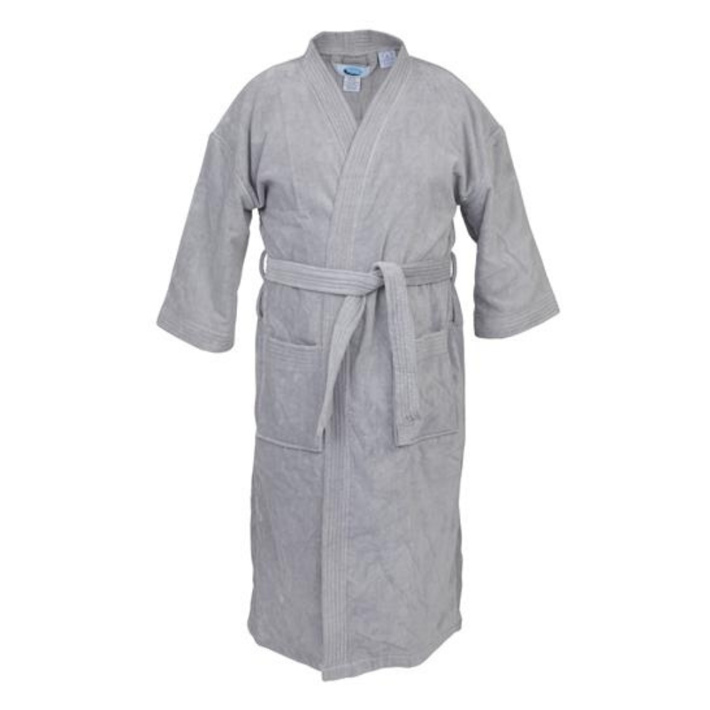 Terry Velour Kimono Robe Gray - One Size