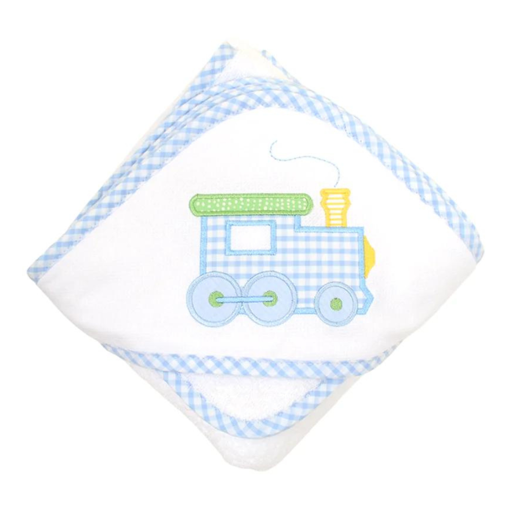 Boxed Towel Blue Little Train