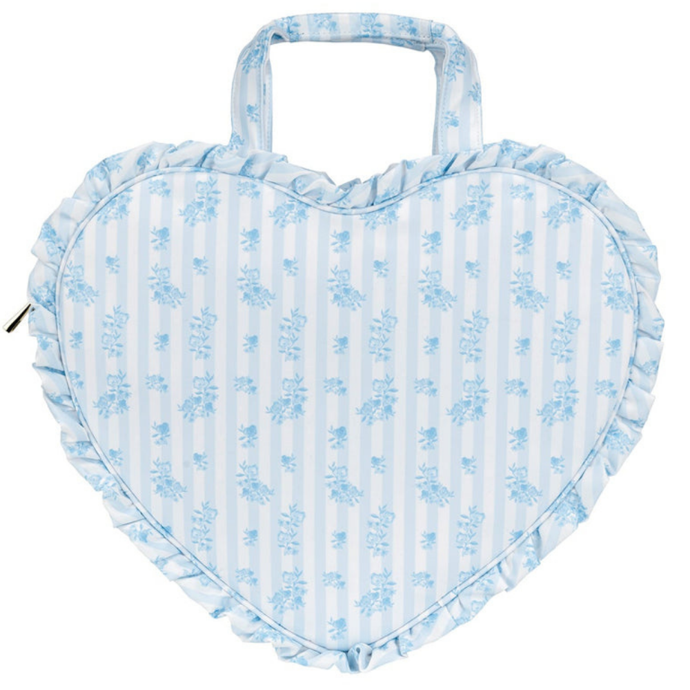 High Tea Printed Ruffle Heart Tote (Nylon) - Fine China
