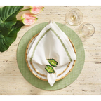 Fern Napkin Ring in Green & Gold - Set of 4