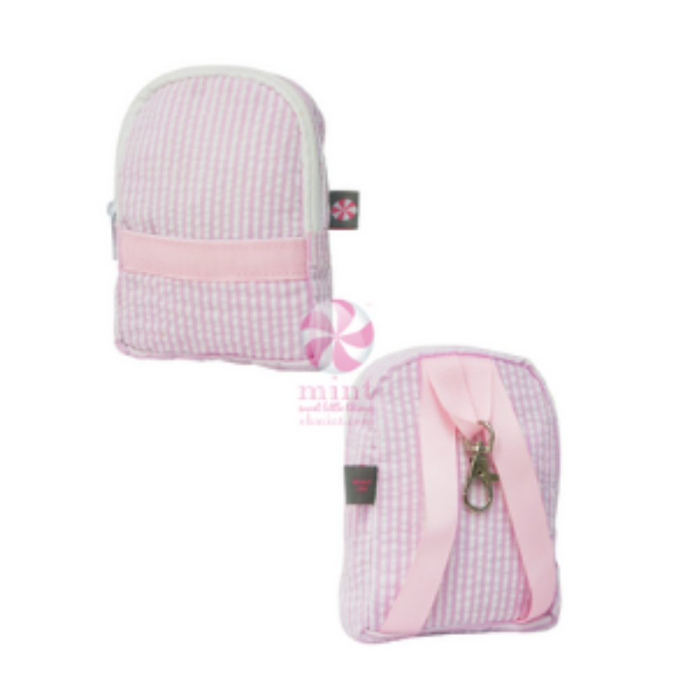 Mini Backpack - Pink Seersucker