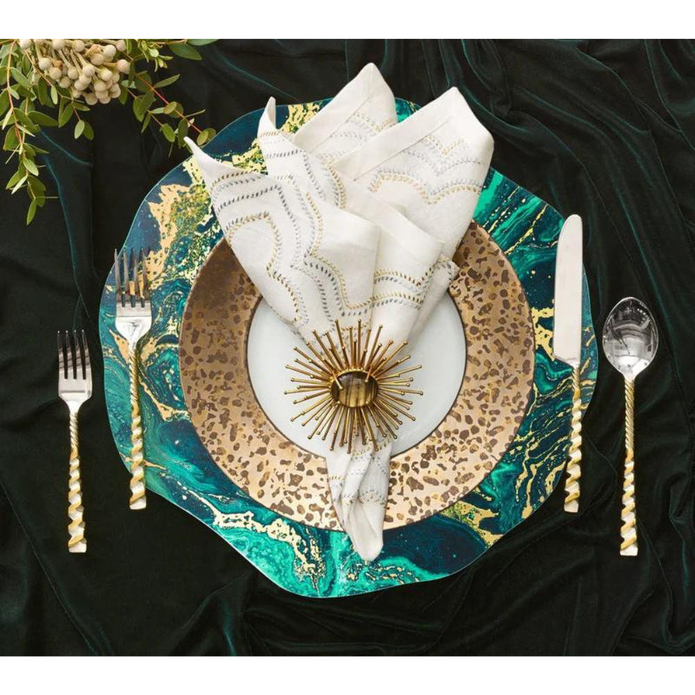 Cosmos Placemat in Emerald