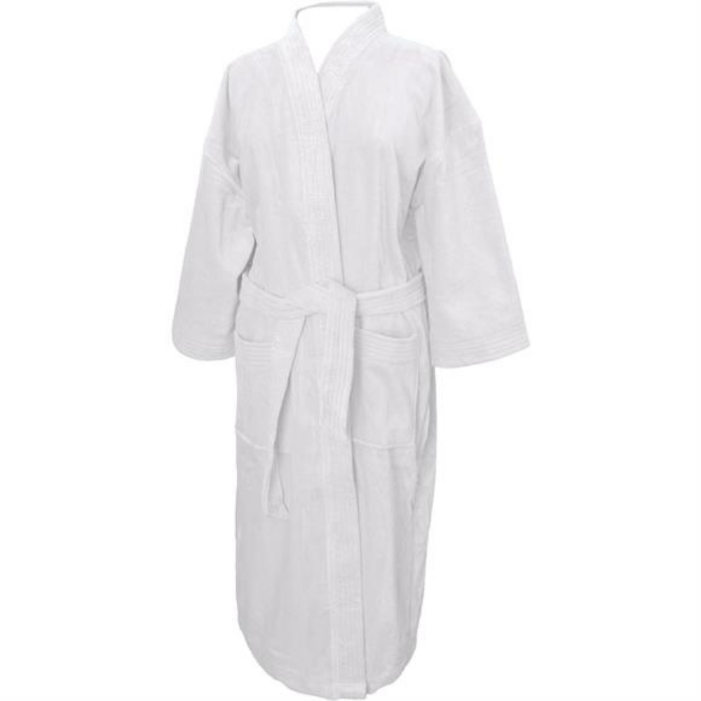 Terry Velour Kimono Robe White - One Size