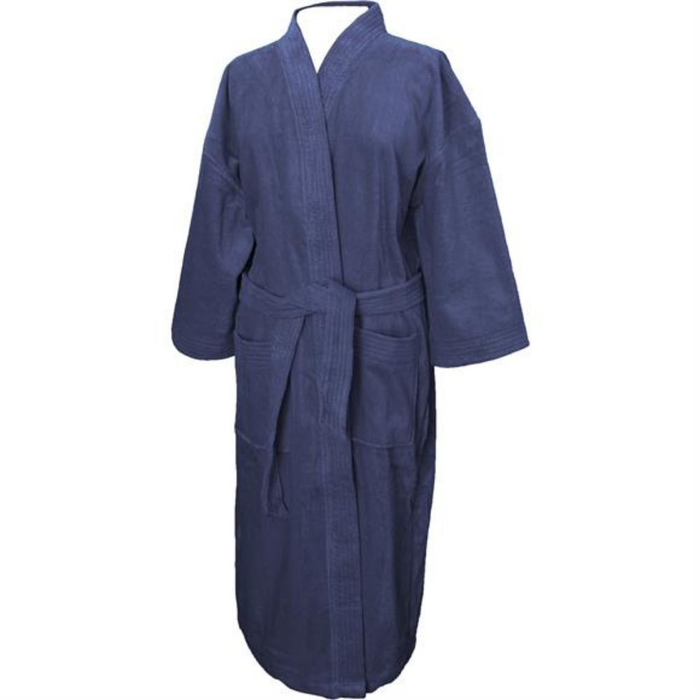 Terry Velour Kimono Robe Navy - One Size
